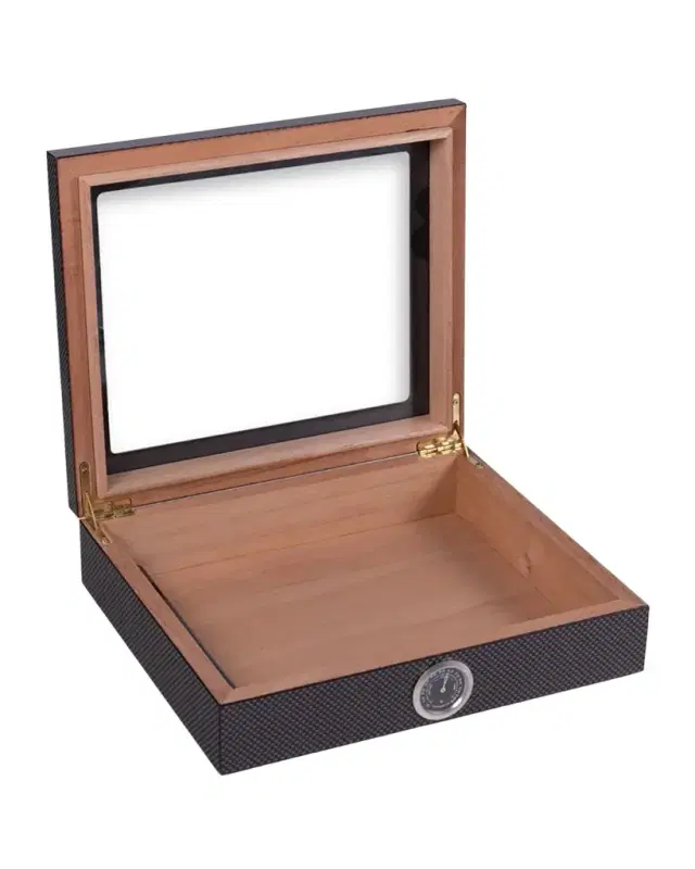 Bey-Berk Carbon Fiber Cedar-Lined 20-Cigar Humidor