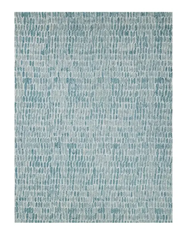 Exquisite Rugs Ink Blot Hand-Tufted Turquoise Rug