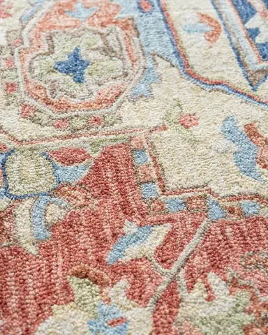 Exquisite Rugs Richmond Serapi Hand-Tufted Red/Blue Rug | Thumbnail 5