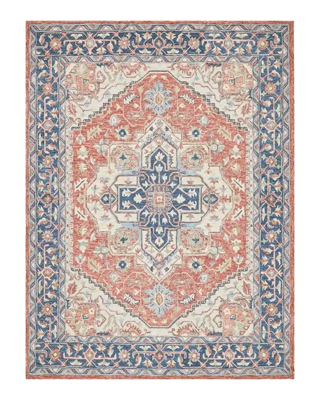 Exquisite Rugs Richmond Serapi Hand-Tufted Red/Blue Rug