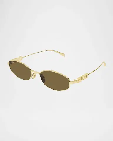 Gucci Logo Oval Metal Sunglasses | Thumbnail 3 Gucci Logo Oval Metal Sunglasses | Thumbnail 3