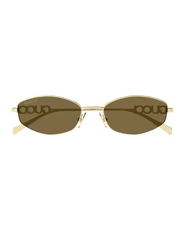 Gucci Logo Oval Metal Sunglasses