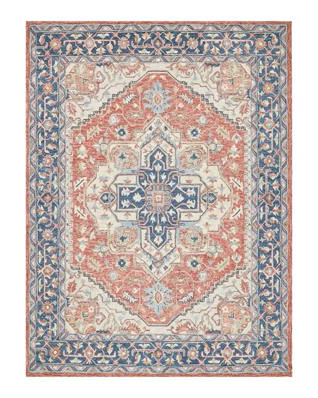 Exquisite Rugs Richmond Serapi Hand-Tufted Red/Blue Rug