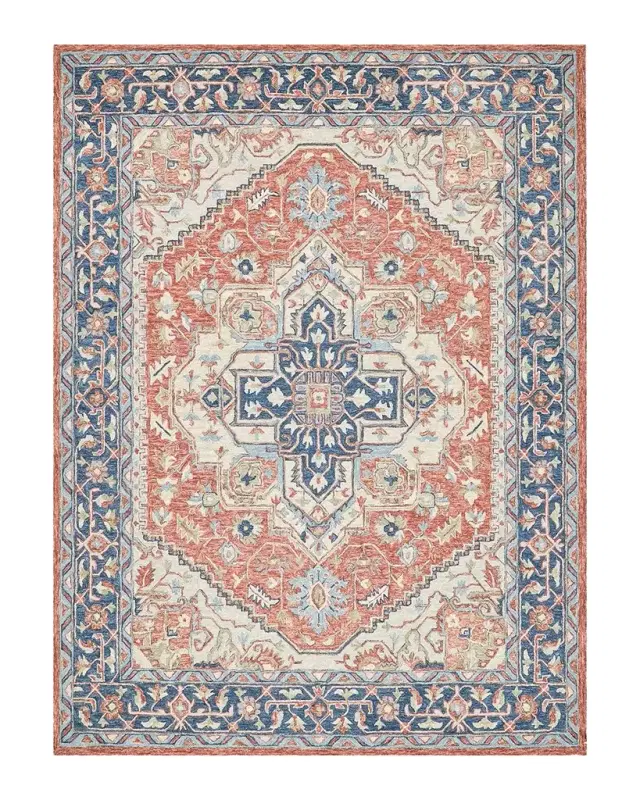 Exquisite Rugs Richmond Serapi Hand-Tufted Red/Blue Rug