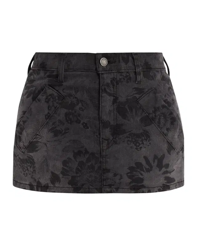Floral Denim Mini Skirt