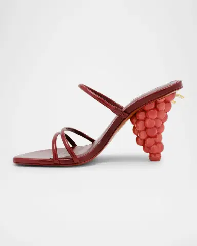 Cult Gaia Grape Leather Sandals | Thumbnail 4 Cult Gaia Grape Leather Sandals | Thumbnail 4