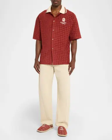 Amiri Men 's MA Chateau Toweling Short-Sleeve Shirt | Thumbnail 2 Amiri Men 's MA Chateau Toweling Short-Sleeve Shirt | Thumbnail 2
