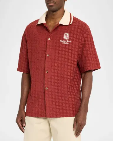 Amiri Men 's MA Chateau Toweling Short-Sleeve Shirt | Thumbnail 4 Amiri Men 's MA Chateau Toweling Short-Sleeve Shirt | Thumbnail 4