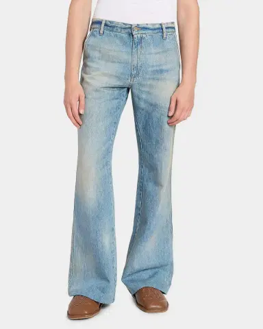 Amiri Men's Faded Denim Bootcut Jeans | Thumbnail 8 Amiri Men's Faded Denim Bootcut Jeans | Thumbnail 8