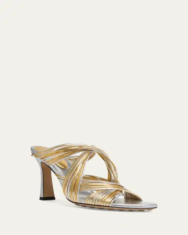 Bottega Veneta 90mm Rana Metallic Leather Tubular Mules | Thumbnail 5 Bottega Veneta 90mm Rana Metallic Leather Tubular Mules | Thumbnail 5
