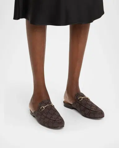 Gucci Princetown GG Canvas Bit Loafer Mules | Thumbnail 2 Gucci Princetown GG Canvas Bit Loafer Mules | Thumbnail 2
