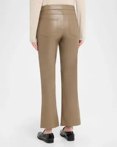 Max Mara Sublime Vegan Leather Kickflare-Leg Ankle Pants | Thumbnail 3 Max Mara Sublime Vegan Leather Kickflare-Leg Ankle Pants | Thumbnail 3