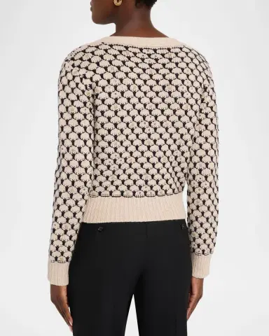 Max Mara Mastro Rhinestone-Embellished Crop Cardigan | Thumbnail 3 Max Mara Mastro Rhinestone-Embellished Crop Cardigan | Thumbnail 3