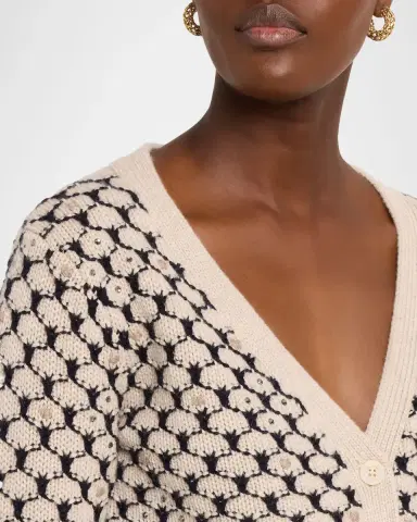 Max Mara Mastro Rhinestone-Embellished Crop Cardigan | Thumbnail 5 Max Mara Mastro Rhinestone-Embellished Crop Cardigan | Thumbnail 5