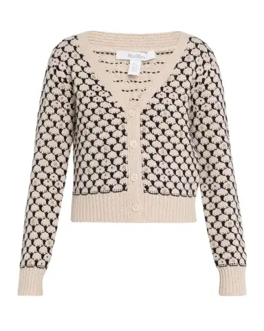 Max Mara Mastro Rhinestone-Embellished Crop Cardigan | Thumbnail 1 Max Mara Mastro Rhinestone-Embellished Crop Cardigan | Thumbnail 1