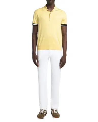 Tom Ford Men's Cotton and Silk Tipped Short-Sleeve Polo Sweater | Thumbnail 1 Tom Ford Men's Cotton and Silk Tipped Short-Sleeve Polo Sweater | Thumbnail 1