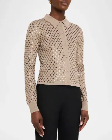 Max Mara Ragno Sequin-Embellished Wool Cardigan | Thumbnail 4 Max Mara Ragno Sequin-Embellished Wool Cardigan | Thumbnail 4