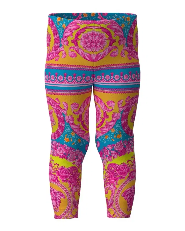 Versace Girl 's Electric Barocco Cotton Leggings, Size 12M-