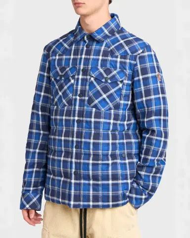 Moncler Grenoble Men's Plaid Snap-Front Shirt Jacket | Thumbnail 8