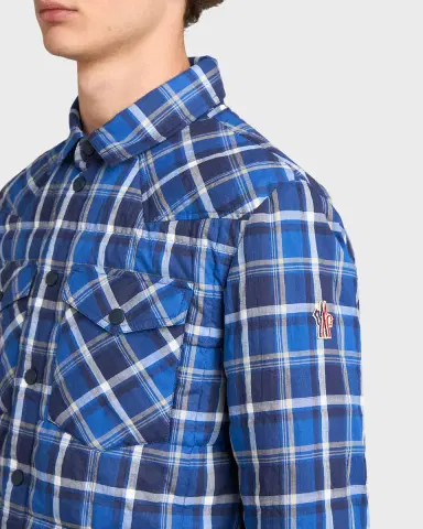 Moncler Grenoble Men's Plaid Snap-Front Shirt Jacket | Thumbnail 9