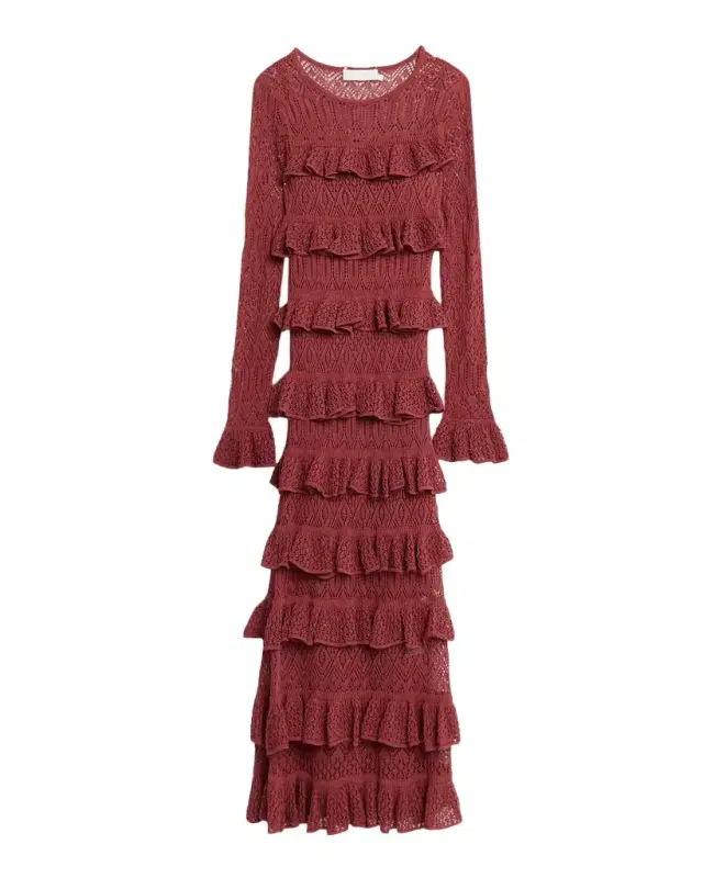 Wanderlust Lace Frill Midi Dress