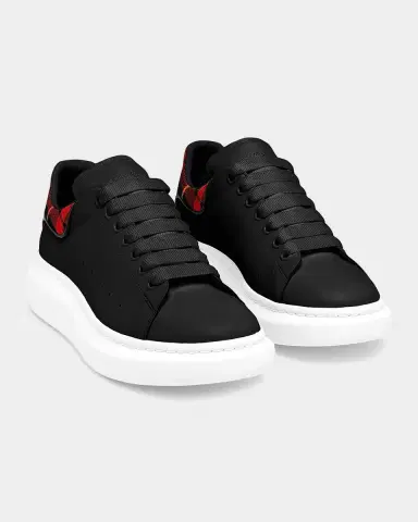 Alexander McQueen Men's Oversized Leather Low-Top Sneakers | Thumbnail 3