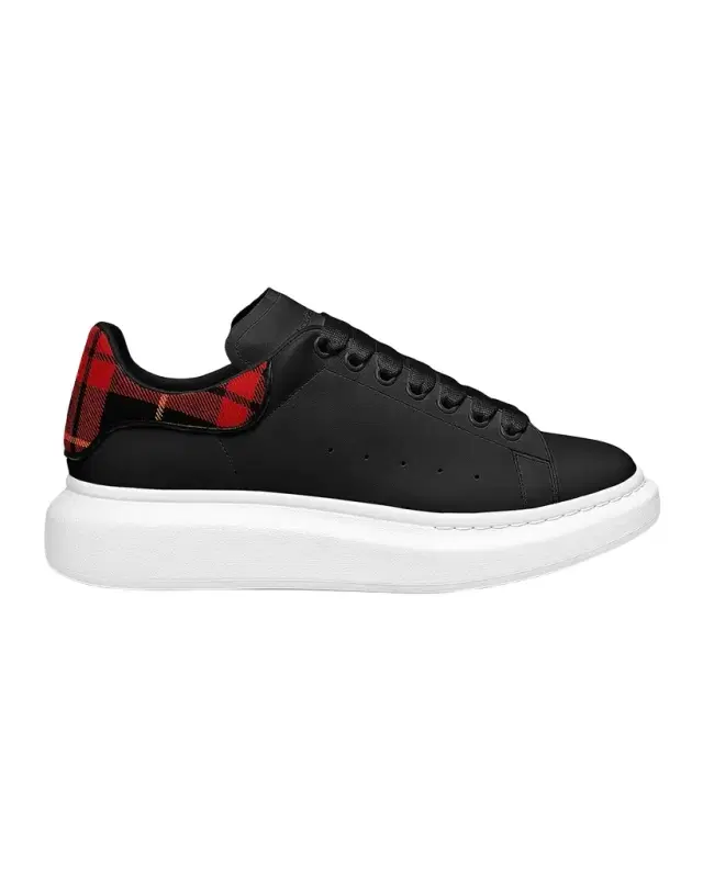 McQueen Men 's Oversized Leather Low-Top Sneakers