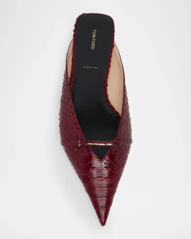 Tom Ford Croc-Effect Leather Flat Mules | Thumbnail 5