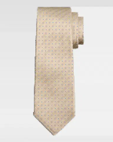 Kiton Men 's Micro-Geometric Silk 7-Fold Tie | Thumbnail 2 Kiton Men 's Micro-Geometric Silk 7-Fold Tie | Thumbnail 2
