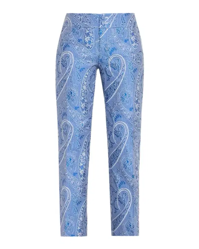 Paisley Jacquard Kickflare Ankle Pants