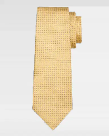 Kiton Men 's Micro-Geometric Silk 7-Fold Tie | Thumbnail 2 Kiton Men 's Micro-Geometric Silk 7-Fold Tie | Thumbnail 2