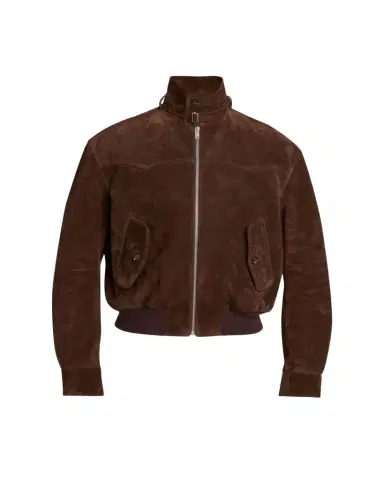 Alexander McQueen Men's Harrington Cropped Leather Bomber Jacket | Thumbnail 1 Alexander McQueen Men's Harrington Cropped Leather Bomber Jacket | Thumbnail 1