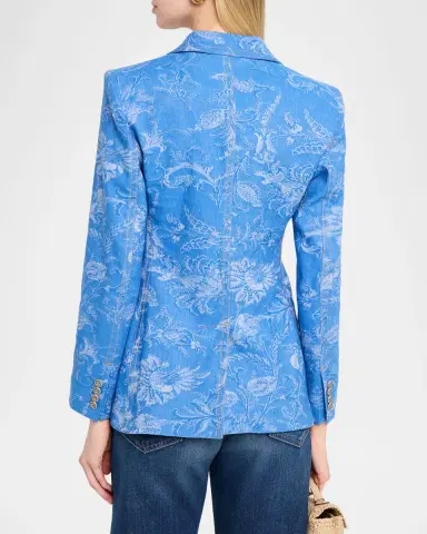 Etro Paisley Denim Jacquard Single-Breasted Jacket | Thumbnail 3 Etro Paisley Denim Jacquard Single-Breasted Jacket | Thumbnail 3