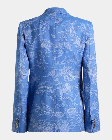 Etro Paisley Denim Jacquard Single-Breasted Jacket | Thumbnail 5 Etro Paisley Denim Jacquard Single-Breasted Jacket | Thumbnail 5