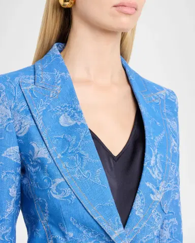 Etro Paisley Denim Jacquard Single-Breasted Jacket | Thumbnail 6 Etro Paisley Denim Jacquard Single-Breasted Jacket | Thumbnail 6