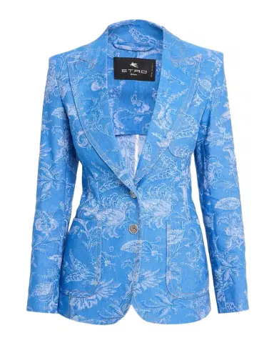 Etro Paisley Denim Jacquard Single-Breasted Jacket | Thumbnail 1 Etro Paisley Denim Jacquard Single-Breasted Jacket | Thumbnail 1