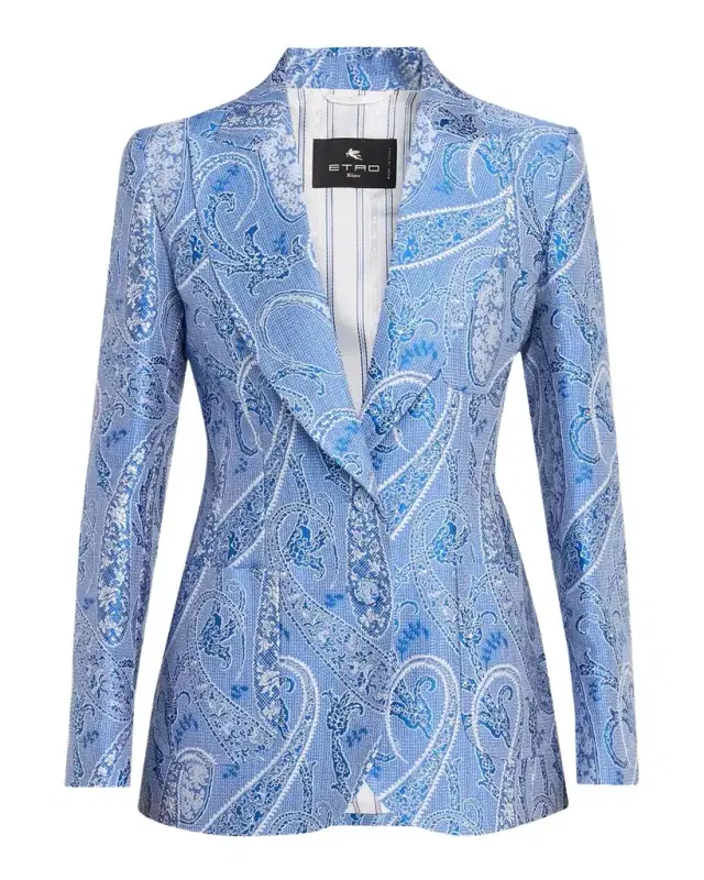 Paisley Jacquard Single-Breasted Jacket