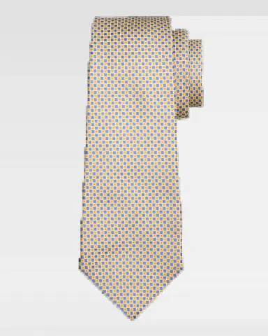 Kiton Men 's Micro-Geometric Silk 7-Fold Tie | Thumbnail 2 Kiton Men 's Micro-Geometric Silk 7-Fold Tie | Thumbnail 2