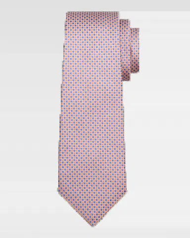 Kiton Men 's Micro-Geometric Silk 7-Fold Tie | Thumbnail 2 Kiton Men 's Micro-Geometric Silk 7-Fold Tie | Thumbnail 2