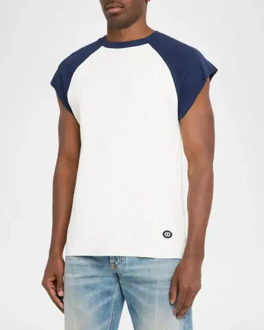 SIMKHAI Men's Reuben Cotton Contrast-Raglan T-Shirt | Thumbnail 4 SIMKHAI Men's Reuben Cotton Contrast-Raglan T-Shirt | Thumbnail 4