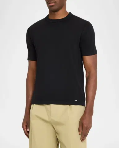 Simkhai Men's Duke Silk and Cotton Crewneck T-Shirt | Thumbnail 4