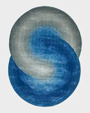 Exquisite Rugs Mitomo Hand-Tufted Navy & Gray Shaped Rug | Thumbnail 2 Exquisite Rugs Mitomo Hand-Tufted Navy & Gray Shaped Rug | Thumbnail 2