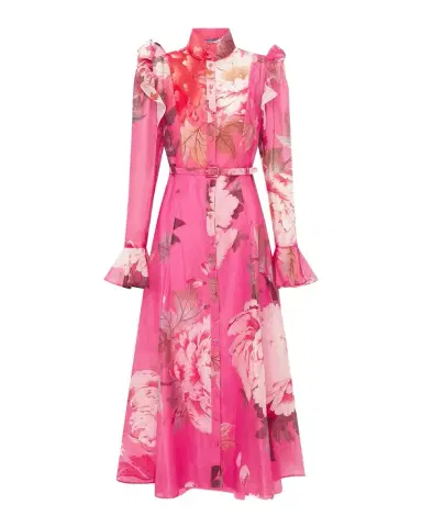 LEO LIN Katrina Floral-Print Ruffle Midi Dress | Thumbnail 1