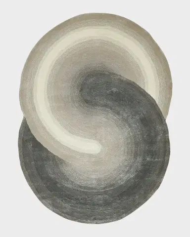 Exquisite Rugs Mitomo Hand-Tufted Charcoal & Ivory Shaped Rug | Thumbnail 2 Exquisite Rugs Mitomo Hand-Tufted Charcoal & Ivory Shaped Rug | Thumbnail 2
