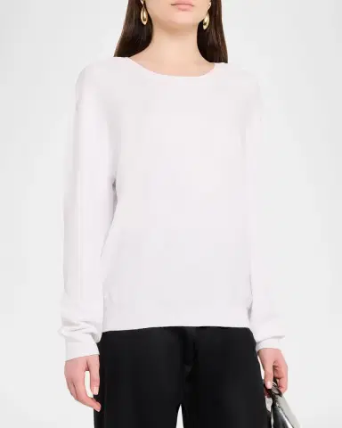 Majestic Filatures Crewneck Organic Cotton Pullover | Thumbnail 4 Majestic Filatures Crewneck Organic Cotton Pullover | Thumbnail 4