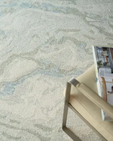 Exquisite Rugs Cortero Hand-Tufted Light Blue & Ivory Rug | Thumbnail 4