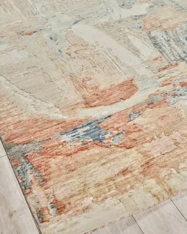 Exquisite Rugs Infinity Power-Loomed Ivory/Blue/Terracotta Rug | Thumbnail 1 Exquisite Rugs Infinity Power-Loomed Ivory/Blue/Terracotta Rug | Thumbnail 1