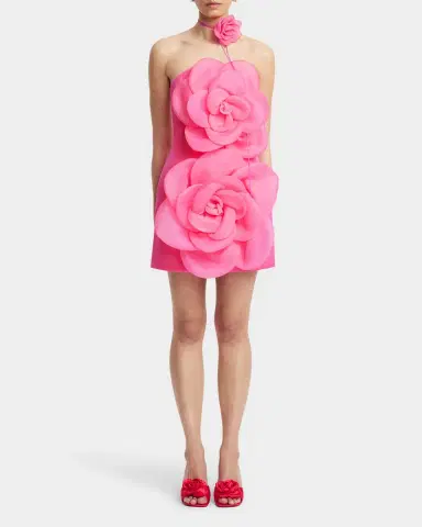 LEO LIN Floret Strapless Floral Applique Mini Dress | Thumbnail 2