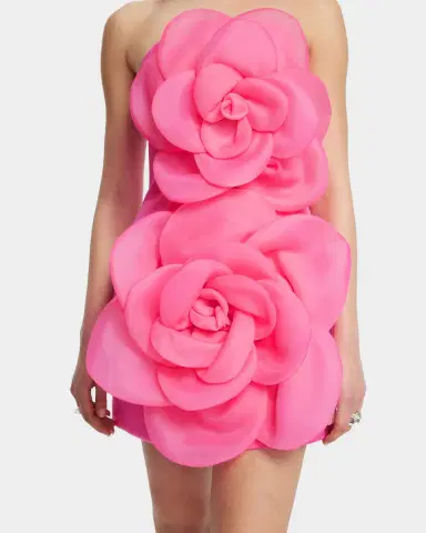 LEO LIN Floret Strapless Floral Applique Mini Dress | Thumbnail 5