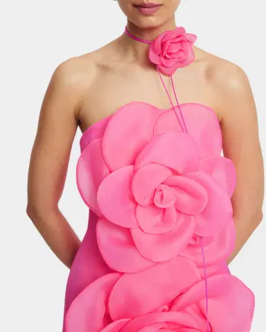 LEO LIN Floret Strapless Floral Applique Mini Dress | Thumbnail 6